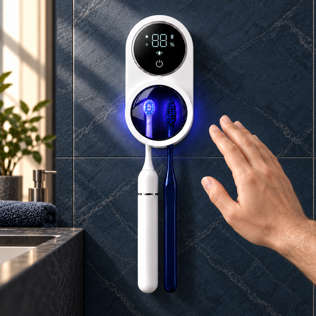 Smart beröringsfri UV-C-tandborststerilisator och torktumlare