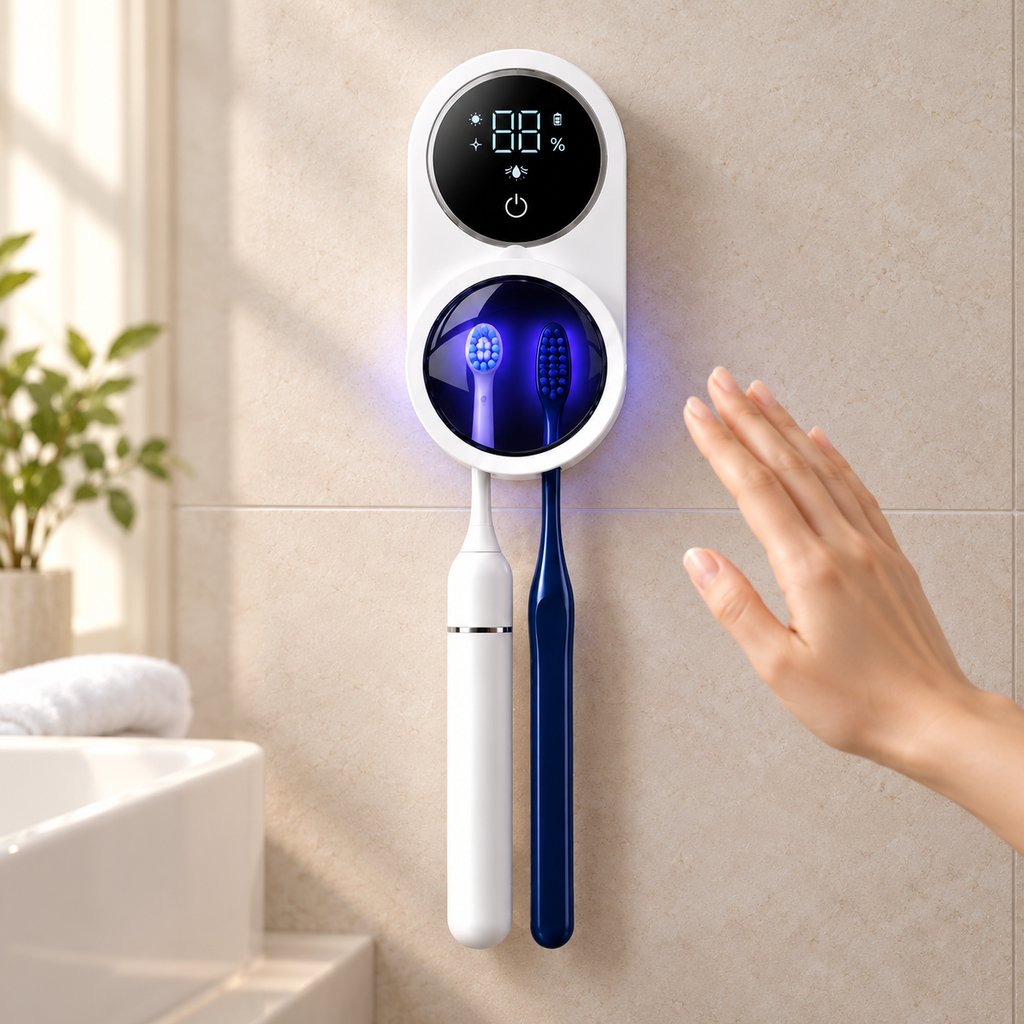 Smart beröringsfri UV-C-tandborststerilisator och torktumlare
